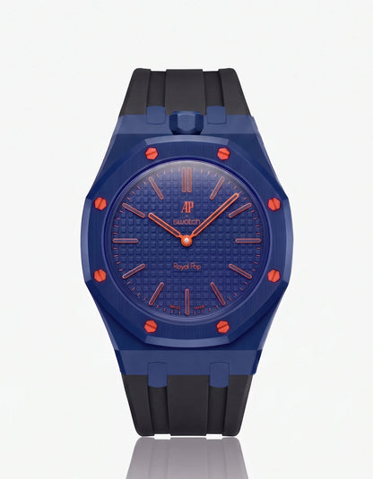 Rubber Strap & Case For AP x Swatch Royal Pop Orenji Hachi