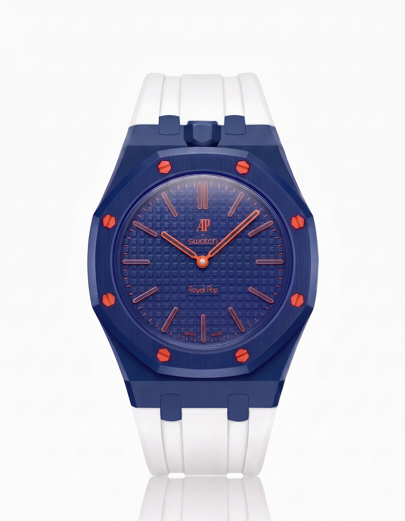 Rubber Strap & Case For AP x Swatch Royal Pop Orenji Hachi