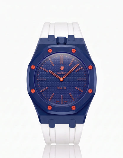 Rubber Strap & Case For AP x Swatch Royal Pop Orenji Hachi