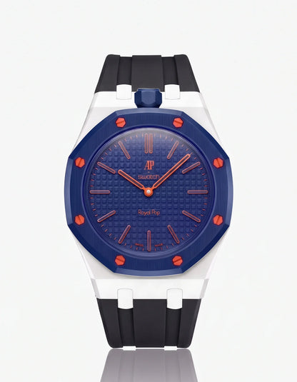 Rubber Strap & Case For AP x Swatch Royal Pop Orenji Hachi