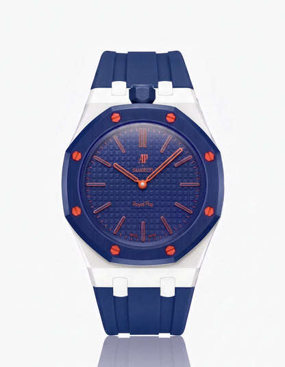 Rubber Strap & Case For AP x Swatch Royal Pop Orenji Hachi