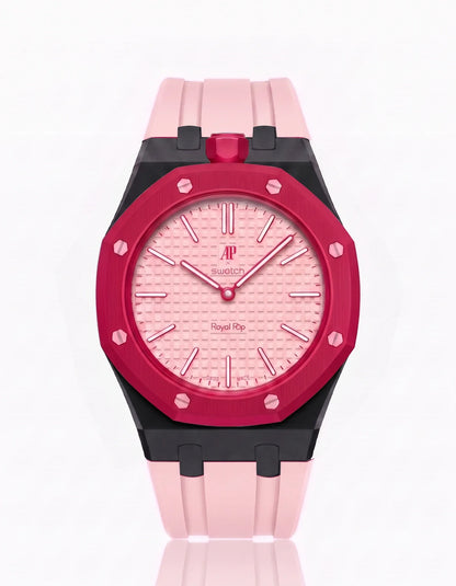 Rubber Strap & Case For AP x Swatch Royal Pop Otto Rosso
