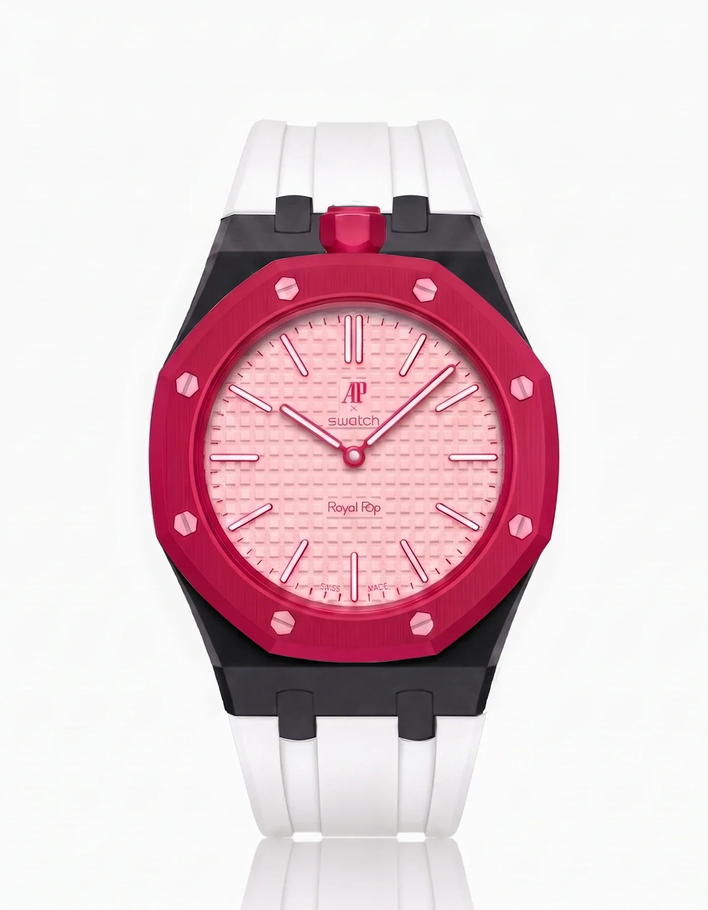 Rubber Strap & Case For AP x Swatch Royal Pop Otto Rosso