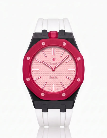 Rubber Strap & Case For AP x Swatch Royal Pop Otto Rosso