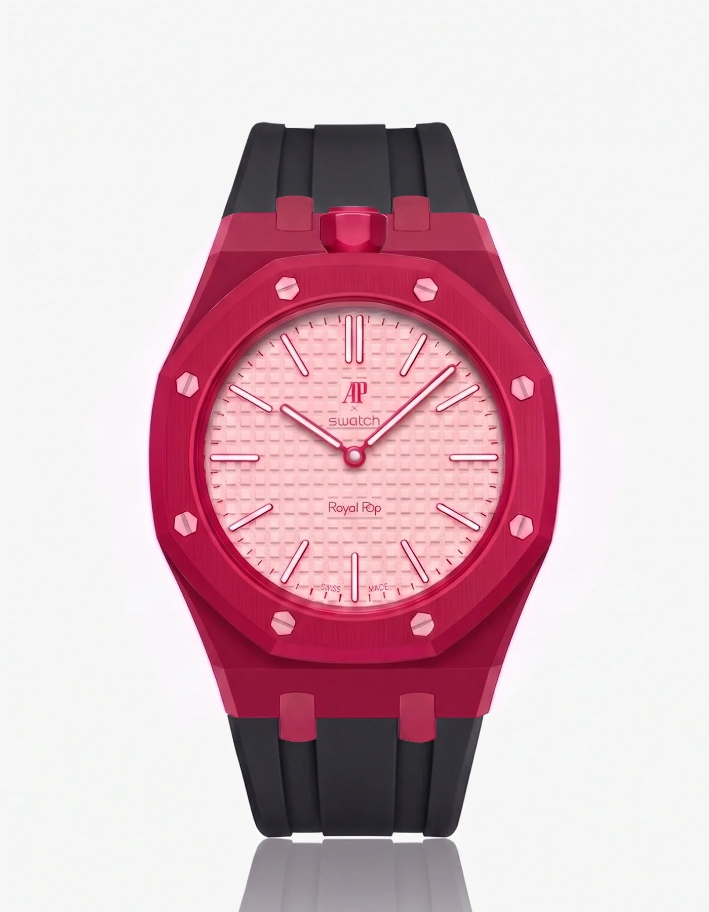 Rubber Strap & Case For AP x Swatch Royal Pop Otto Rosso