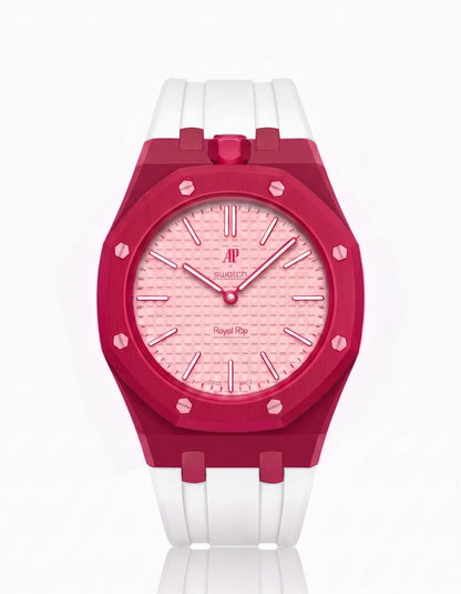 Rubber Strap & Case For AP x Swatch Royal Pop Otto Rosso
