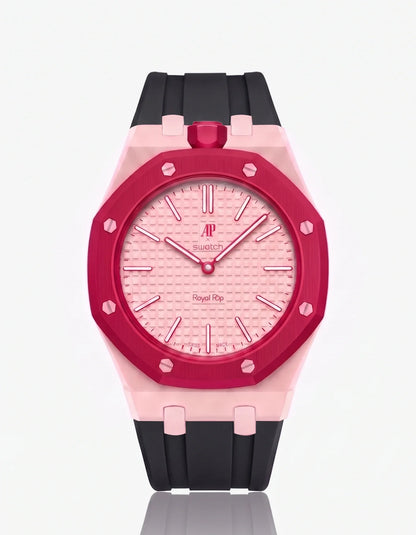 Rubber Strap & Case For AP x Swatch Royal Pop Otto Rosso