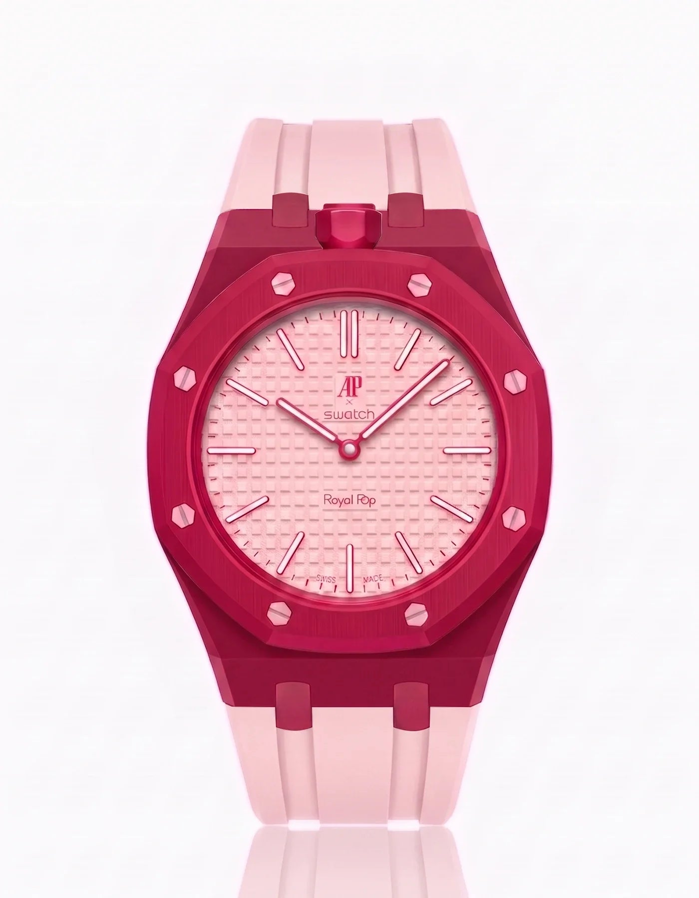 Rubber Strap & Case For AP x Swatch Royal Pop Otto Rosso