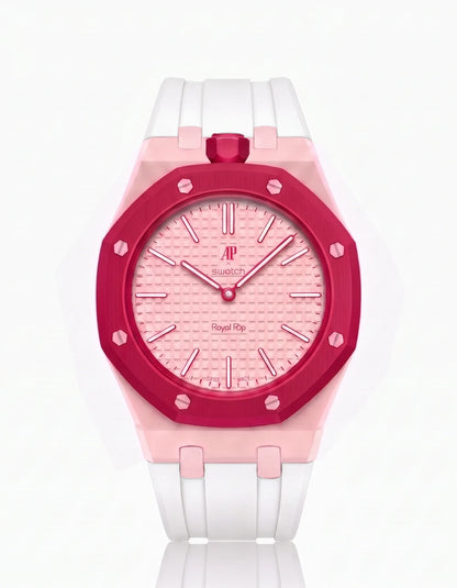 Rubber Strap & Case For AP x Swatch Royal Pop Otto Rosso