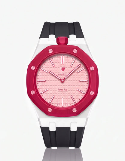 Rubber Strap & Case For AP x Swatch Royal Pop Otto Rosso