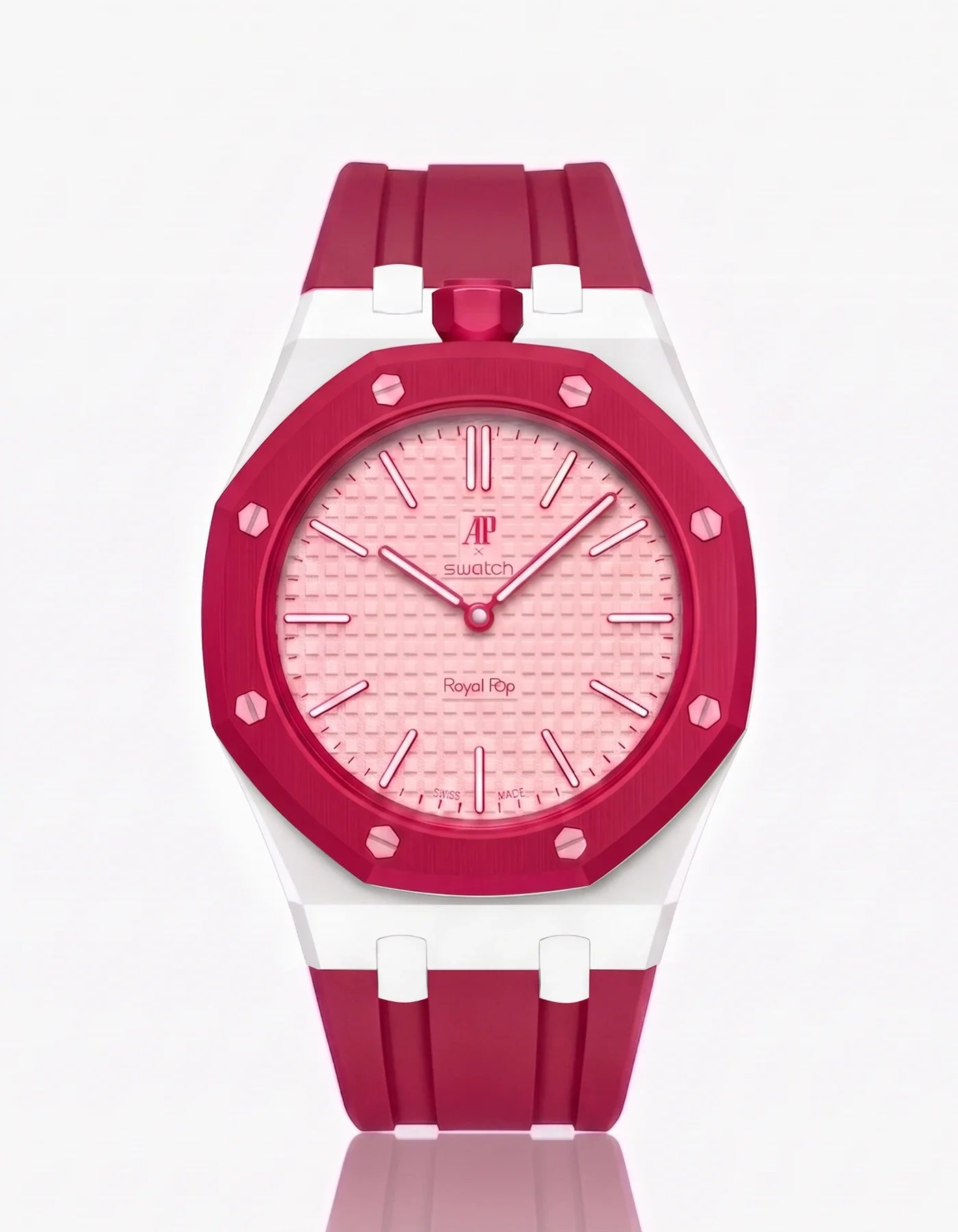 Rubber Strap & Case For AP x Swatch Royal Pop Otto Rosso