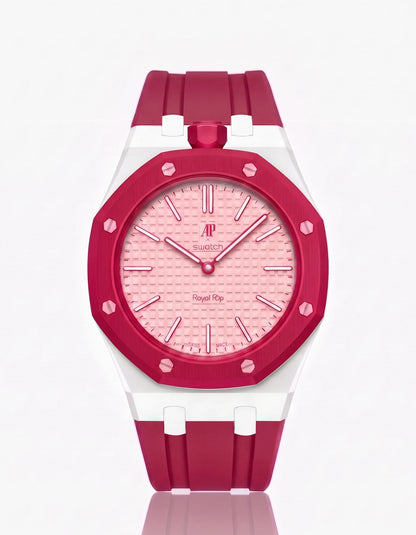 Rubber Strap & Case For AP x Swatch Royal Pop Otto Rosso