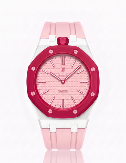 Rubber Strap & Case For AP x Swatch Royal Pop Otto Rosso