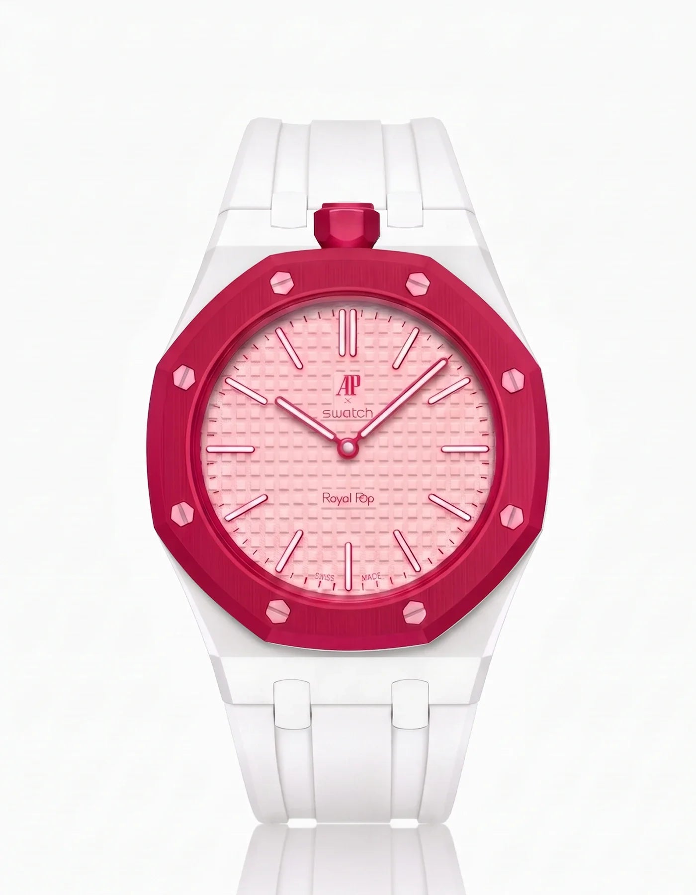 Rubber Strap & Case For AP x Swatch Royal Pop Otto Rosso