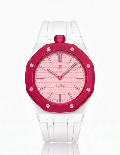 Rubber Strap & Case For AP x Swatch Royal Pop Otto Rosso