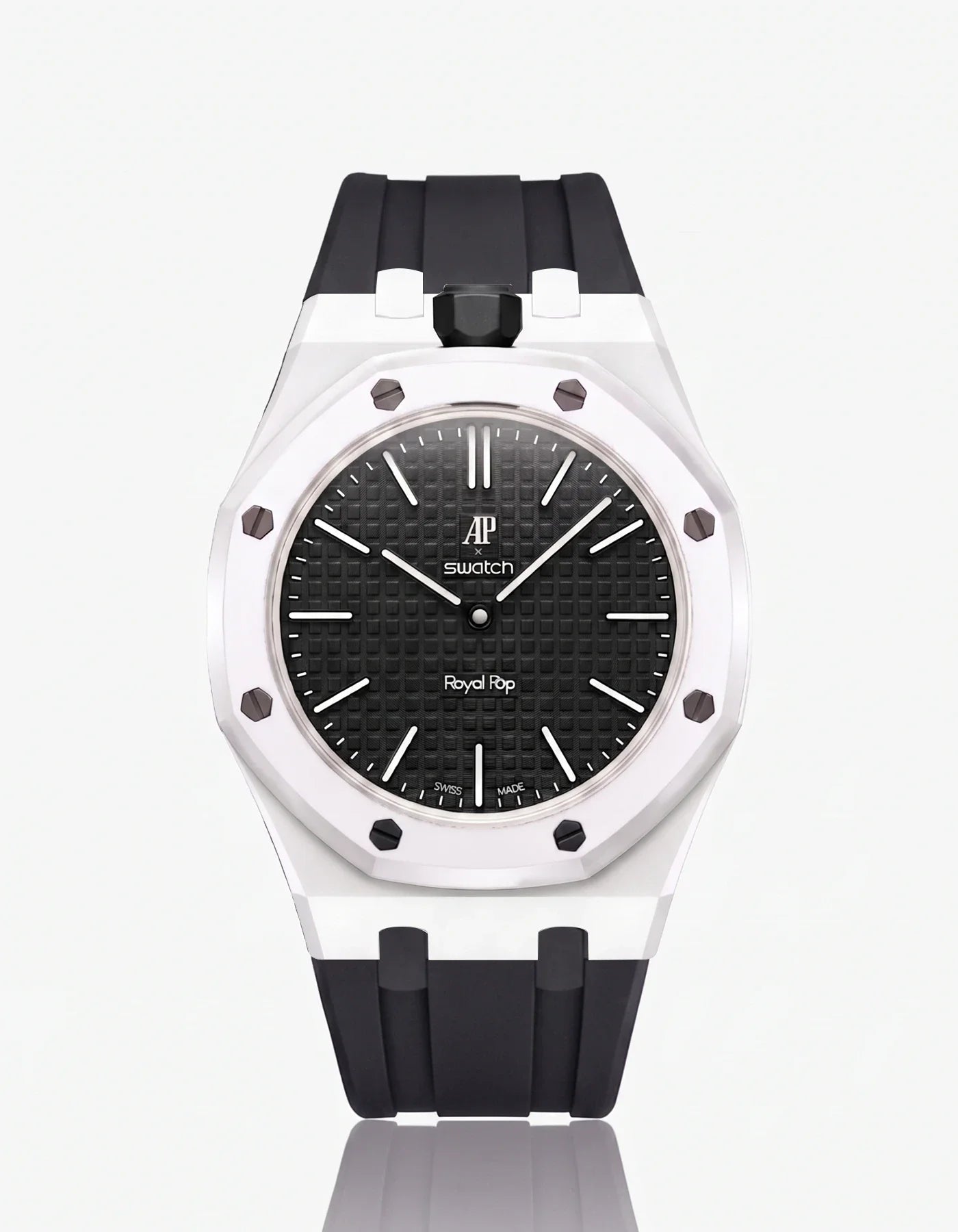 Rubber Strap & Case For AP x Swatch Royal Pop Ocho Negro