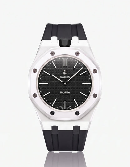 Rubber Strap & Case For AP x Swatch Royal Pop Ocho Negro